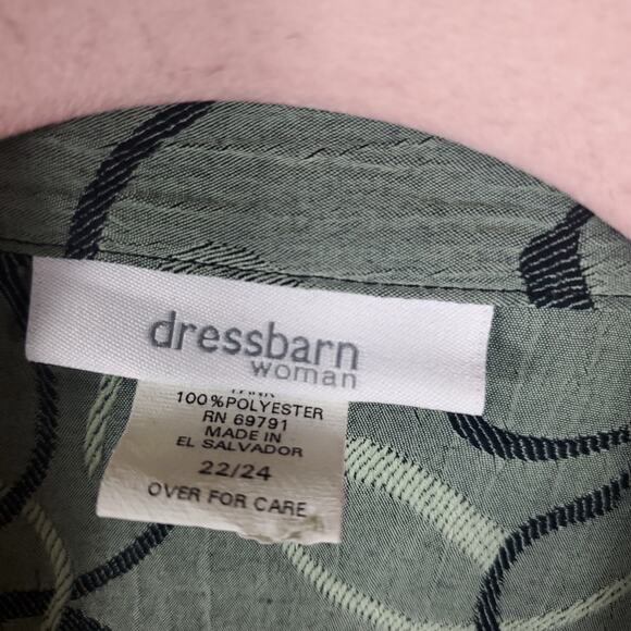 Dress Barn Green Print Button-Up Layered Blouse Size 22/24 - Picture 8 of 10